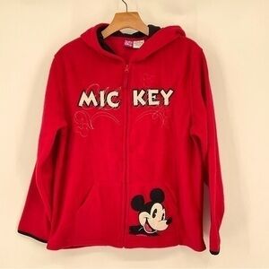 Walt Disney Red Fleece Mickey Mouse Jacket‎ Size Medium K21